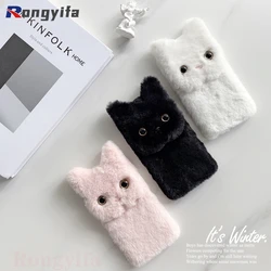 For Xiaomi Redmi Note 10 9 Pro Max 10S 9S 8 7 6 Pro 9T 8T K40 K30 Pro 9A 9C 8 8A 7 7A Cute Cat Ears Phone Case Plush Back Cover
