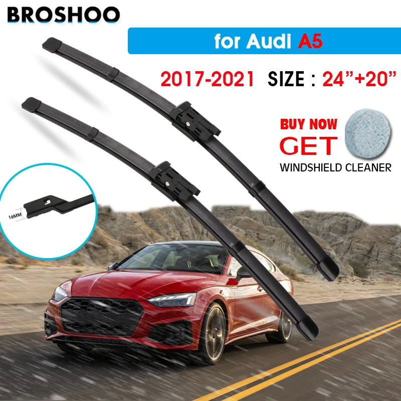 

Car Wiper Blade For AUDI A5 24"+20" 2017-2021 Auto Windscreen Windshield Wipers Blades Window Wash Car Equipped Push Button