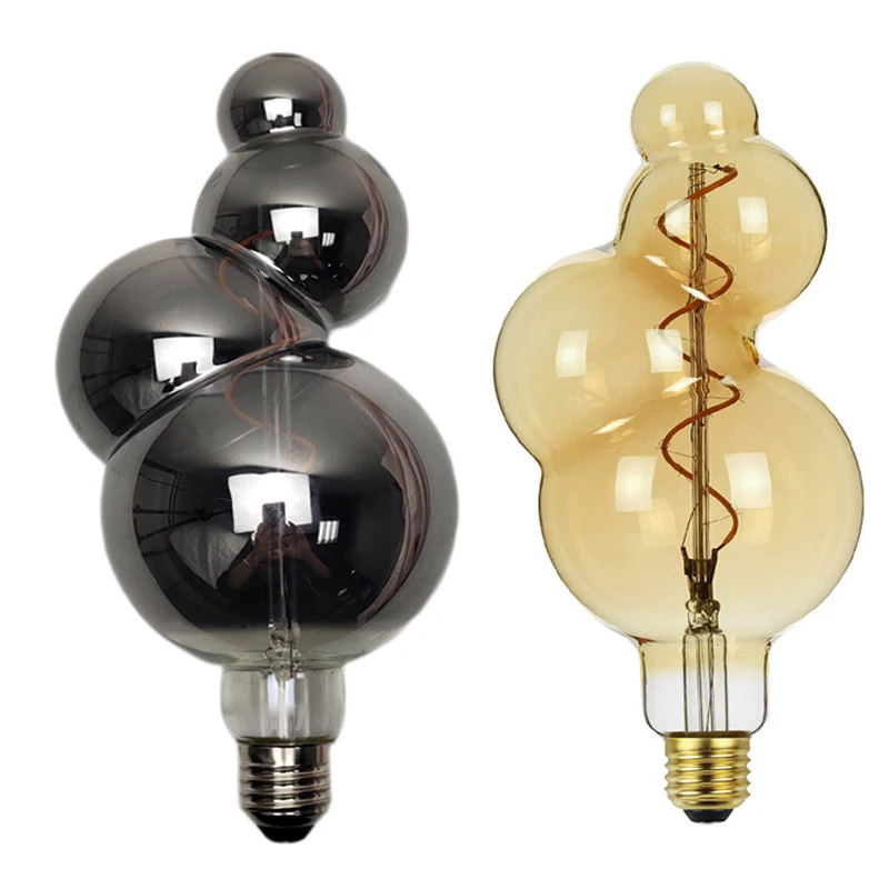 Led BulbRetro Bulb G125 Stone Big Earth Bulb 4W Smoky Gray 220V-250V Led Filament Decoration Edison Bulb