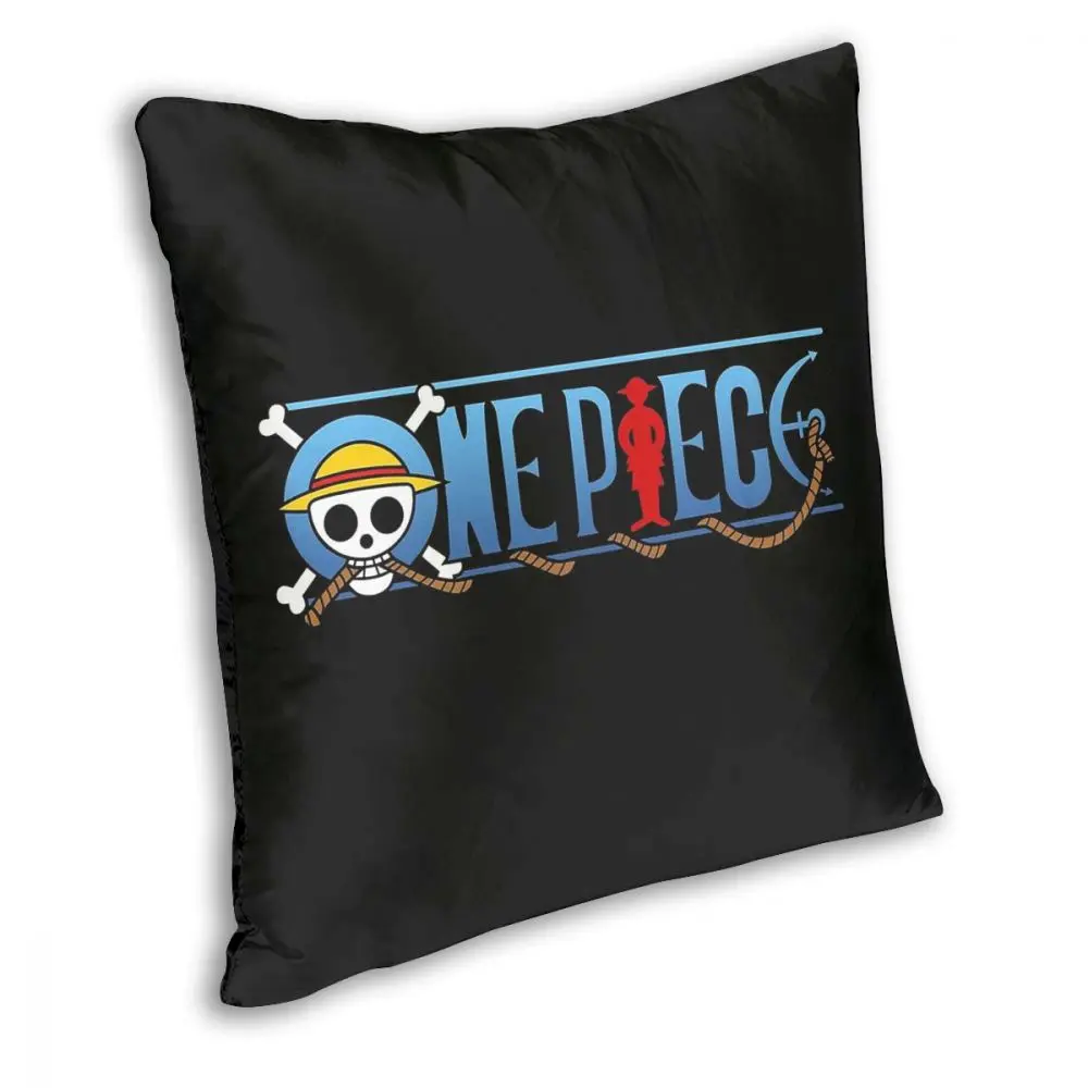 One Piece Font Throw Pillow Cover Polyester Decorative Pillow Pirate Flag Custom Pillowcover Home Decor