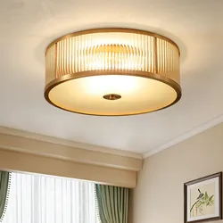 American Copper Simple Warm Romantic Living Room Dining Room Bedroom Study Balcony Entrance Round Ceiling Lamps