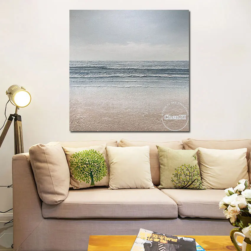 Unframed Canvas Oil Painting, The Waves Rolled in Wall Art Paintings, 100% Handpainted, Large Restaurant Decoration, Hot Sale