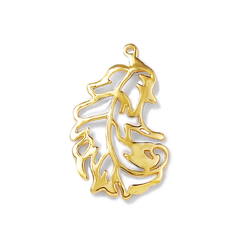 Factory wholesale Gold Color Brass Leaf Charms Pendants  Necklace and Bracelet Earring Diy Jewelry Making Supplies Accessories