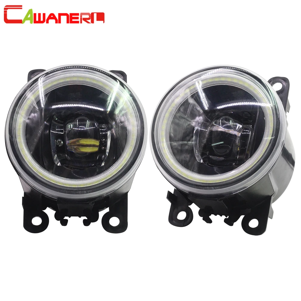 Cawanerl For Peugeot 107 Hatchback 2005 Up Car Styling LED Fog Light Angel Eye DRL Daytime Running Light 12V 2 Pieces