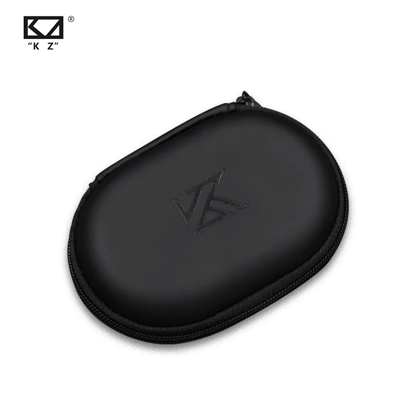 KZ Earphones Case Oval Storage Bag Headphones PU Storage Box Black Portable Hold Storage Box For KZ AS10 ZS10 ZST ES4 EDR1 ED9