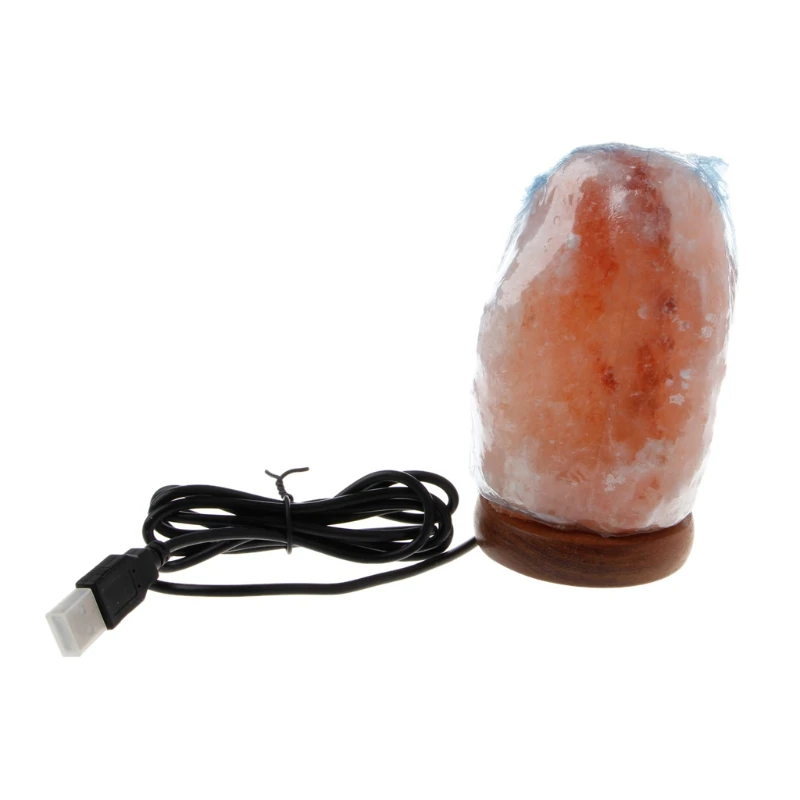 Imagem -04 - Mão Esculpida Usb Base de Madeira Himalayan Rock Salt Lamp Purificador de ar Luz Noturna Decoração do Quarto Decoração para Casa