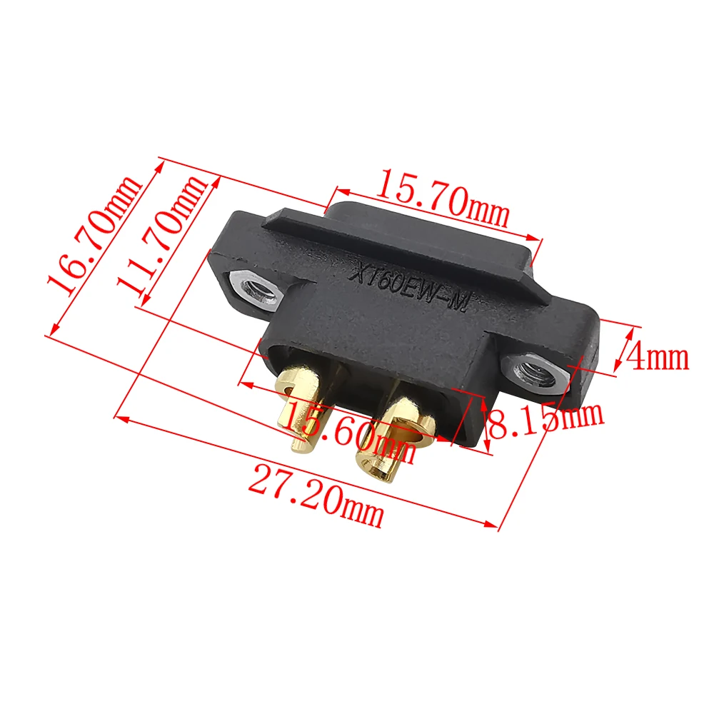 2Pcs Black XT60EW-M XT60W-M Male XT60W-F Female XT60 Fixed Plug Socket Connector for RC Aircraft FPV Drone