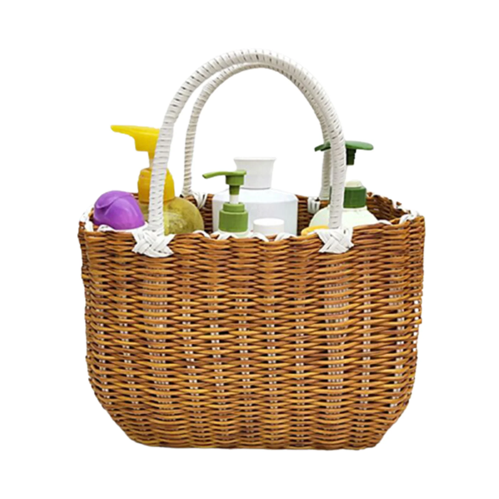 Newly Handmade Basket with Handle Camping Picnic Basket for Wine Flower Shopping Storage Hamper Kitchen Organizer Home Decor