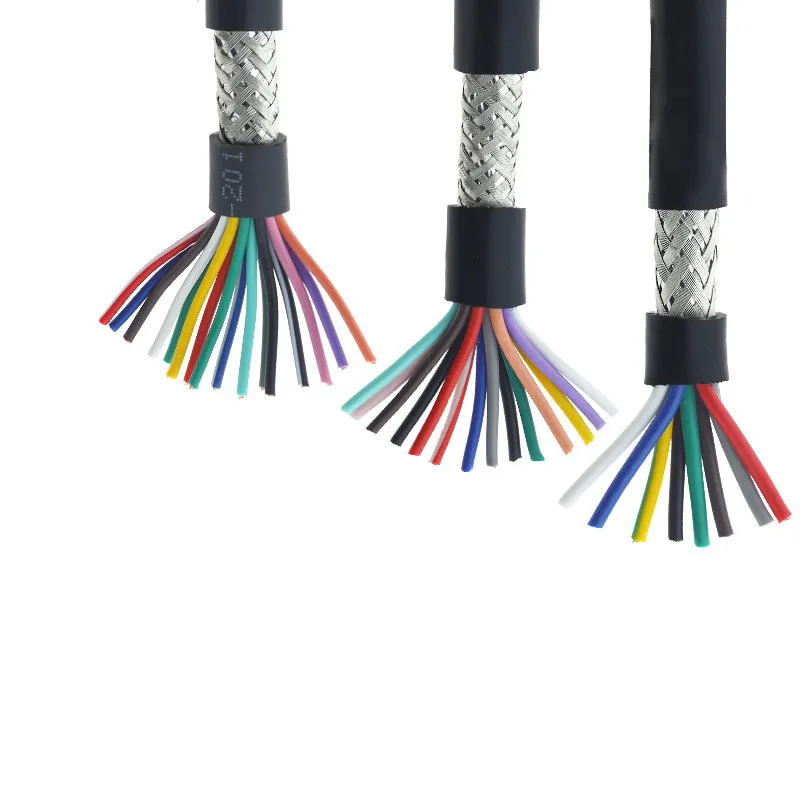 26AWG 24AWG 22AWG  2/3/4/5/6/7/8 core Shielded cable 1 meters pure copper RVVP shielded wire control cable UL2547 signal wir