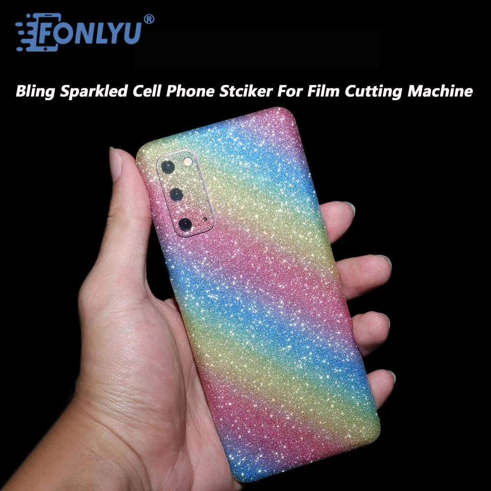 

FONLYU 50pcs Luxury Bling Sparkle Phone Sticker Back Film For Iphone Xiaomi Hydrogel Film Cutting Machine Sunshine Devia Tuoli