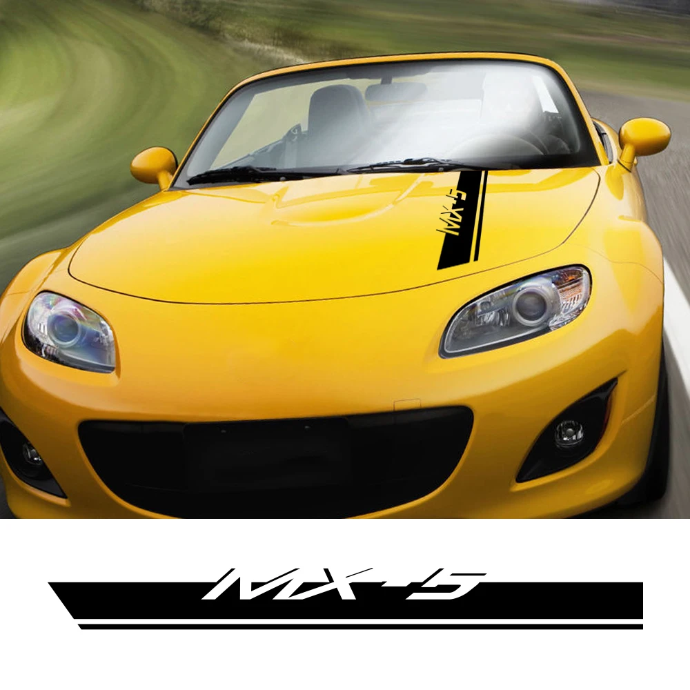 Car Hood Cover Engine Sticker For Mazda MX-5 MX5 na nb nc nd Accessories Racing Sport Stripes Styling Bonnet Vinyl Film Decals