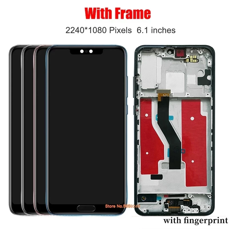 100% Tested For Huawei P20 Pro CLT-AL01 CLT-L29 CLT-L09 LCD Display With frame Touch Screen Digitizer Assembly for huawei p20pro