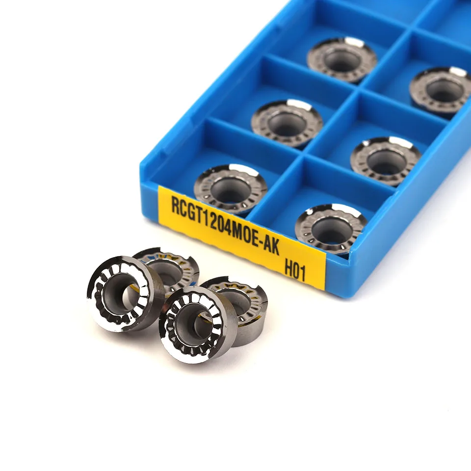 10 Chiếc RCGT1204MO AK H01 Nhôm Lưỡi Dao RPGT1204 Tiện Dụng Cụ Cắt Dụng Cụ Xoay CNC Công Cụ Xử Lý Nhôm Và Đồng