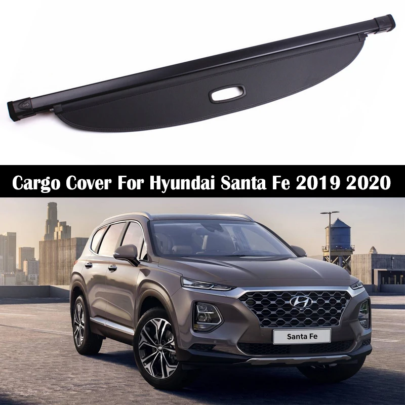 

Rear Trunk Cargo Cover For Hyundai Santa Fe 2019-2020 Security Shield Rear Luggage Curtain Partition Privacy Car Accessories