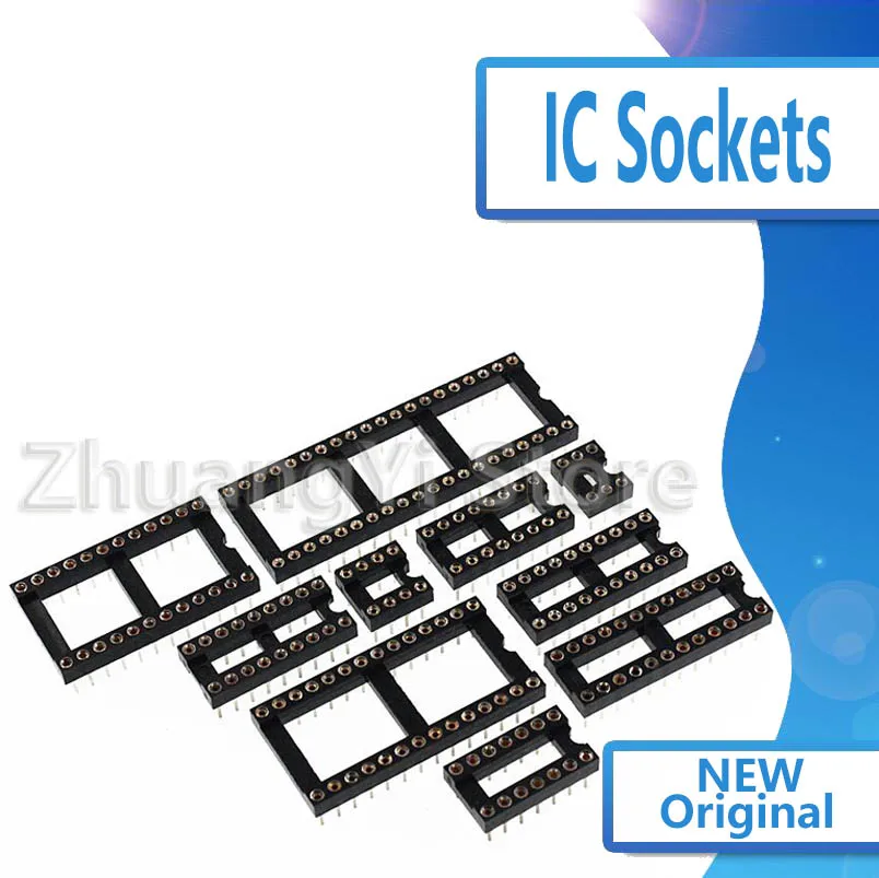 10PCS Round Hole IC Sockets DIP6 DIP8 DIP14 DIP16 DIP18 DIP20 DIP28 DIP40 pins Connector DIP Socket 6 8 14 16 18 20 24 28 40 pin