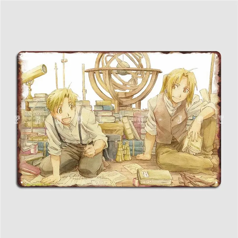 Edward And Alphonse Elric Metal Sign Painting Décor Club Party Pub Garage Create Tin Sign Poster