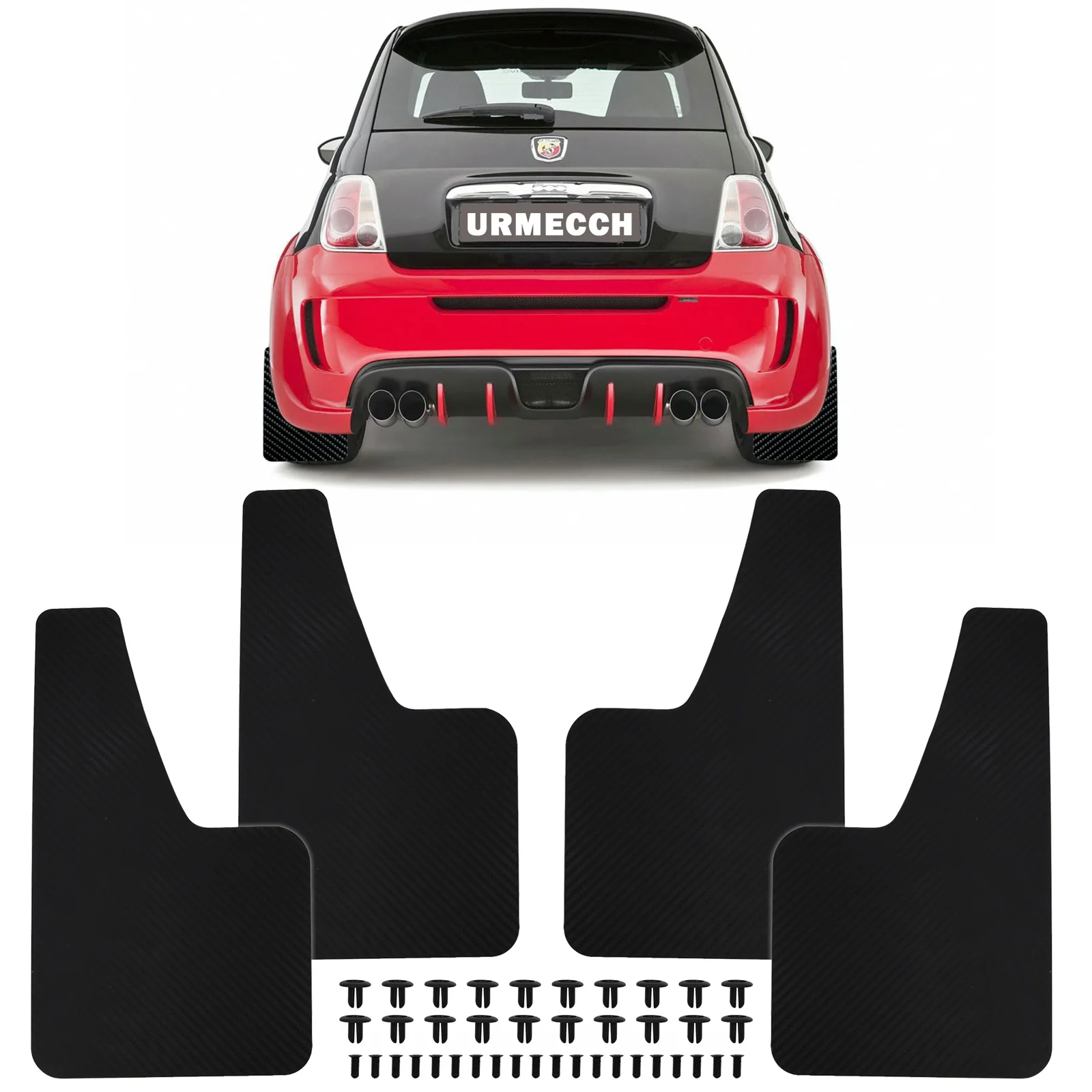 Splash Guards For Fiat 500 500C 500L 500X 500e Abarth 595 695 Racing Mud Flaps Mudflaps Mudguards Fender Arrow Sign Sticker