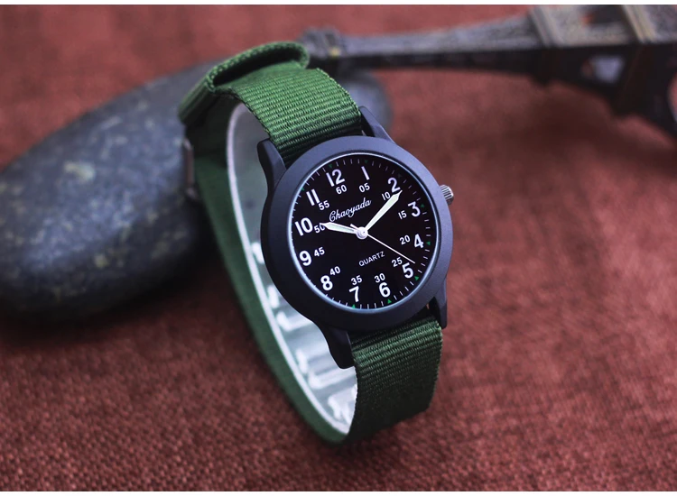 Chaoyada Brand Boys Men Students Learning Time Quartz Watches Girls Water Resistant Gifts Clock Kids Canvas Fashion Wristwatches