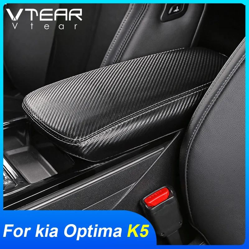 Vtear For KIA Optima K5 DL3 interior central armrest cover decoration Car styling pad accessories frame parts arm rest trim 2021