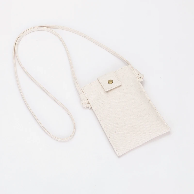 Canvas mobile phone bag female small bag portable coin purse cloth bag Korean vertical mini crossbody small bag