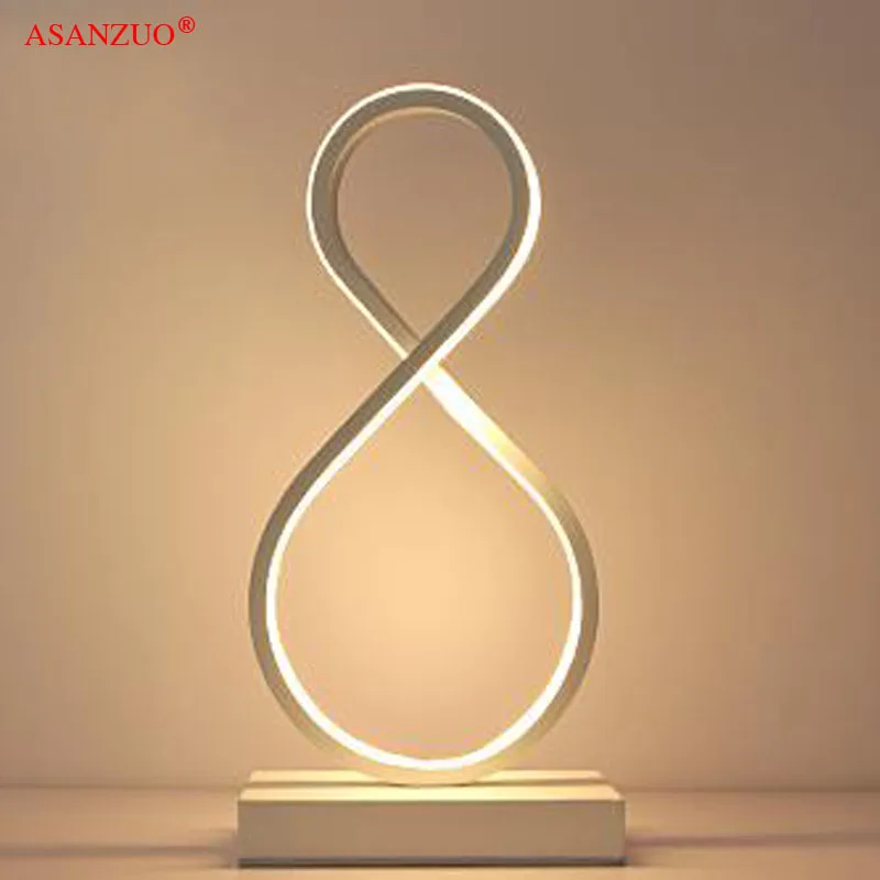 Modern Table Lamp Aluminum LED bedroom reading lamp Minimalist Type 8/circle nighstand lamp LED Bedside Lamp