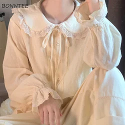 Shirts Women Peter Pan Collar Sweet Girl College Female Tops Casual Lace Younger Flare Sleeve Chic Ulzzang Spring Autumn Clothes