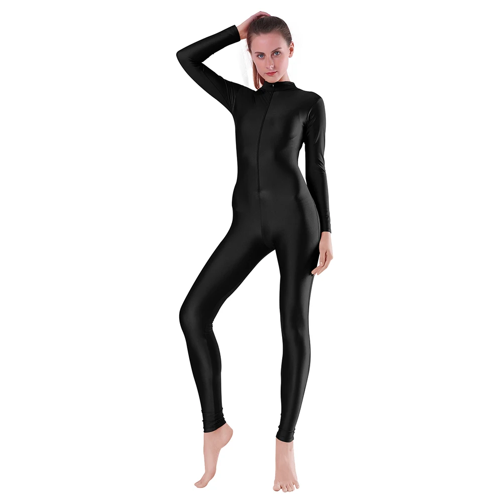 OYLISEY Adult Dance Long Sleeve Unitard for Women Spandex Jumpsuits Suit Turtleneck Gymnastic Bodysuits Men Cosplay  Constumes