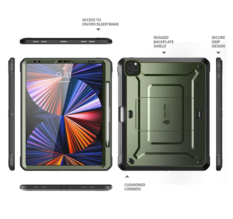 SUPCASE For iPad Pro 12.9 Case (2022/2021/2020) UB Pro Full-Body Rugged Kickstand Protective Case with Built-in Screen Protector