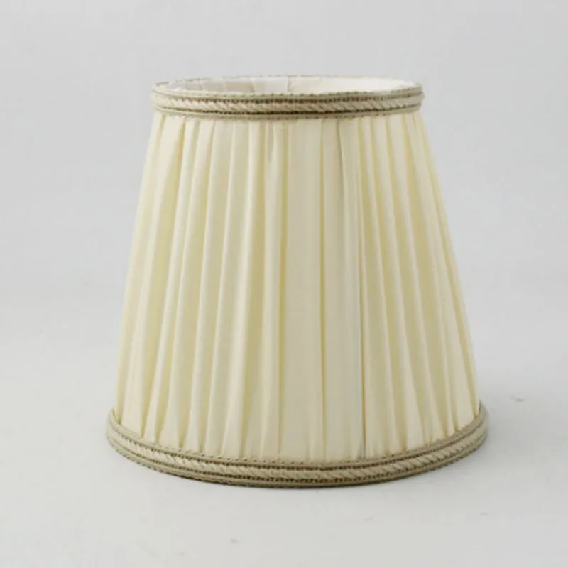 DIA 15.5cm Cream Color Pleated Cloth Lampshades,For Chandelier Table Lamp Wall Lamp Light Shades Decoration,E14