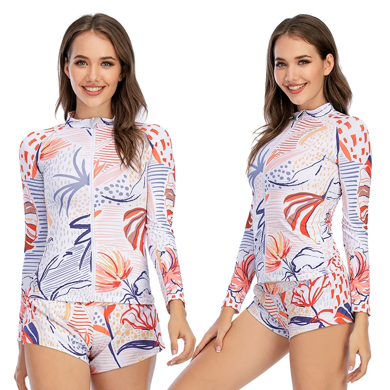 2022 CODY LUNDIN Diving Suit Female Split Snorkeling Swimsuit Long-sleeved Sunscreen And Quick-drying Surf Suit Ladies Bikini