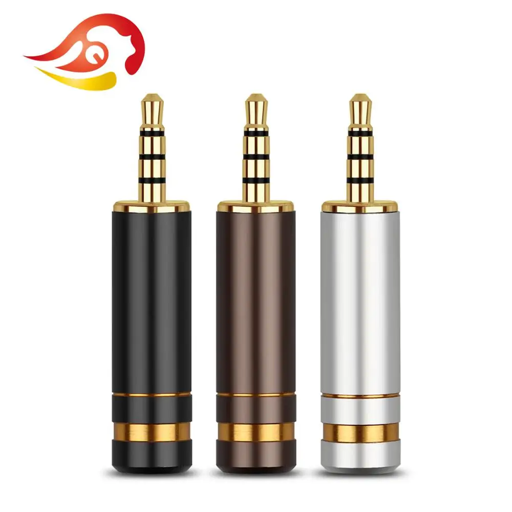 QYFANG 2.5mm 4 Pole Gold Plated Copper Earphone Plug HiFi Headset Aluminum Alloy Shell Audio Jack Wire Connector Metal Adapter