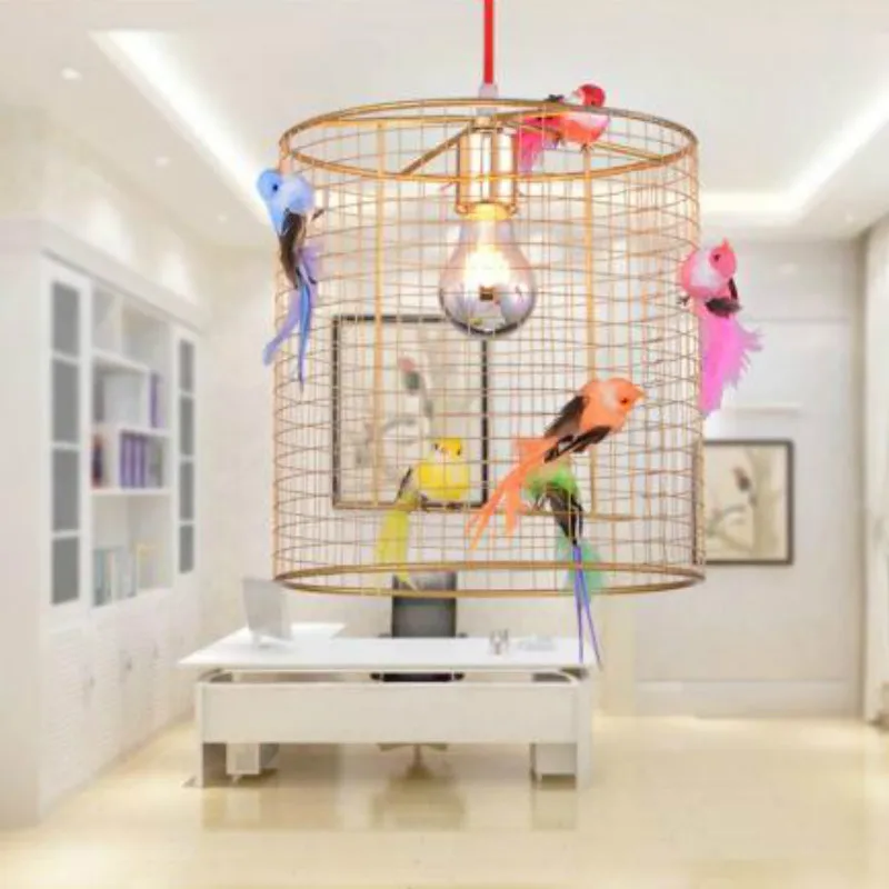 Nordic pastoral clothing store window bird cage creative restaurant tea table balcony bedroom personality Pendant LightsLX102813