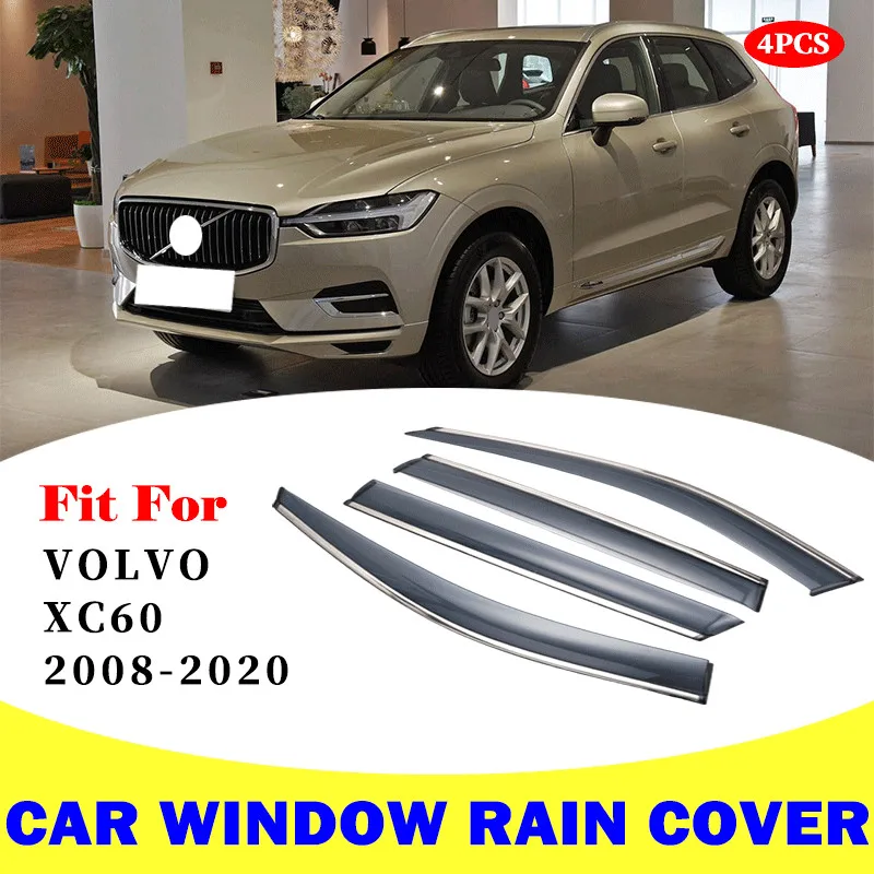 

For Volvo XC60 window visor car rain shield deflectors awning trim cover exterior car-styling accessories parts 2008-2020