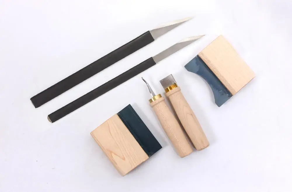 

Luthier Tools 6 pcs Violin Guitar Tool Purfling Knife Fingerboard Scraper Knife