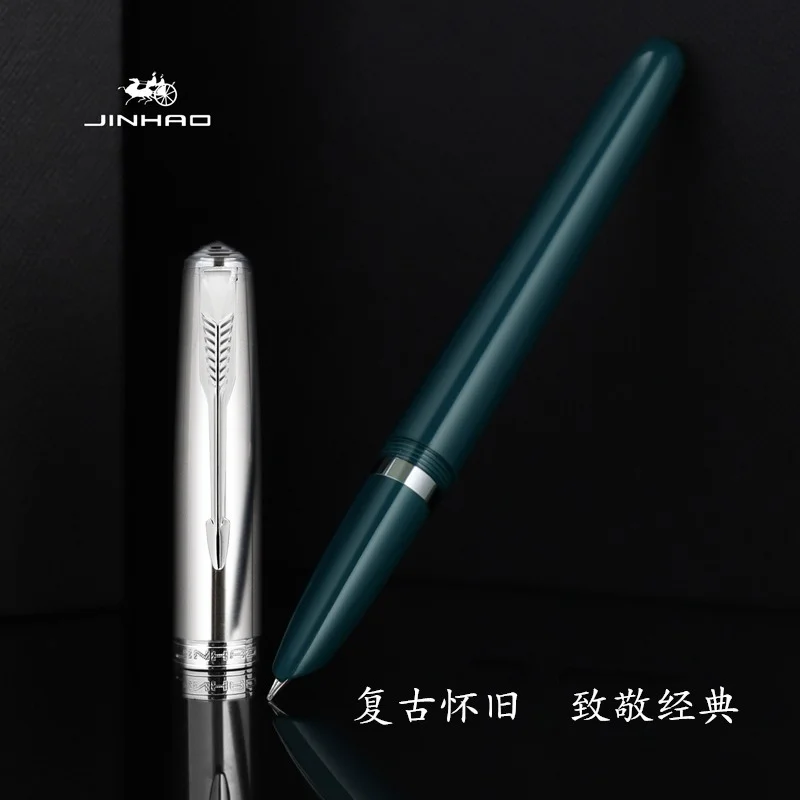 Mới 4 Màu Sang Trọng Thương Hiệu JinHao 86 Bút Máy Đen Xanh Thép Không Gỉ Thêm Ngòi 0.38Mm Văn Phòng Đồ Dùng Học Tập bút Mực