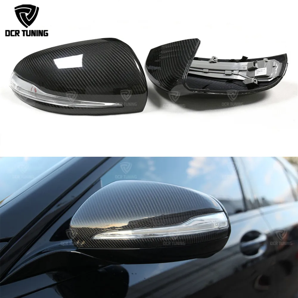 

Dry Carbon Mirror Cover For Mercedes - Benz W205 W222 W213 W238 X205 Benz C S GLC E Class carbon caps 1:1 Replacement Style AMG