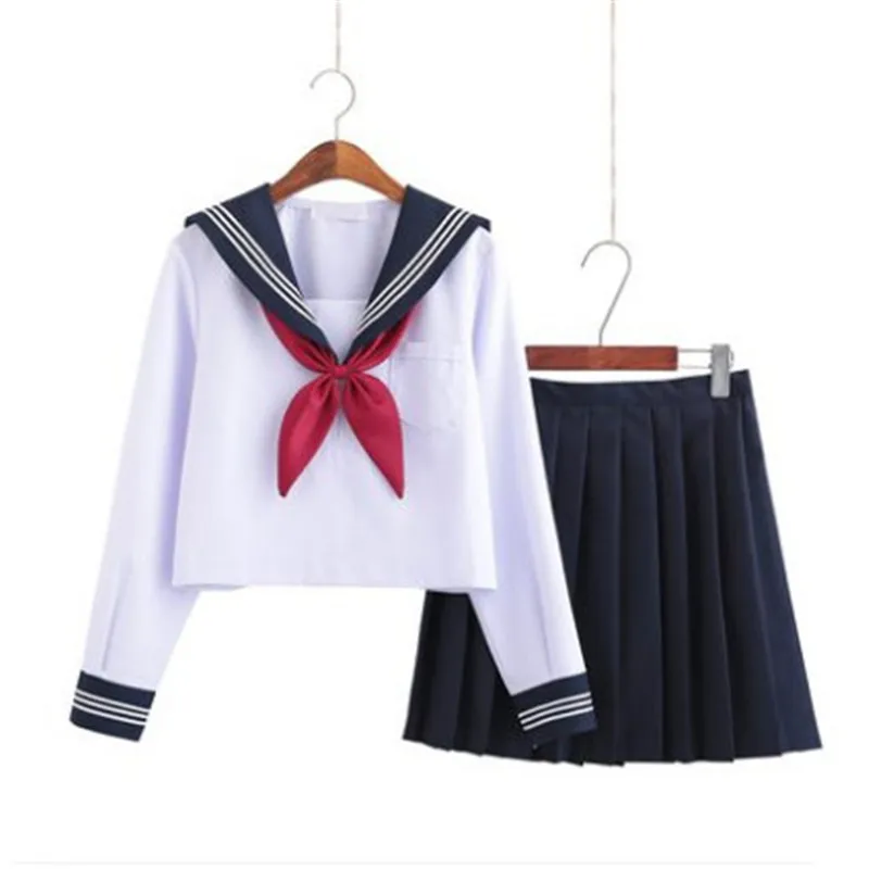 Multiple styles Japanese school uniforms anime  sailor suit tops+tie+skirt JK Navy style Students clothes for Girl Long sleeve