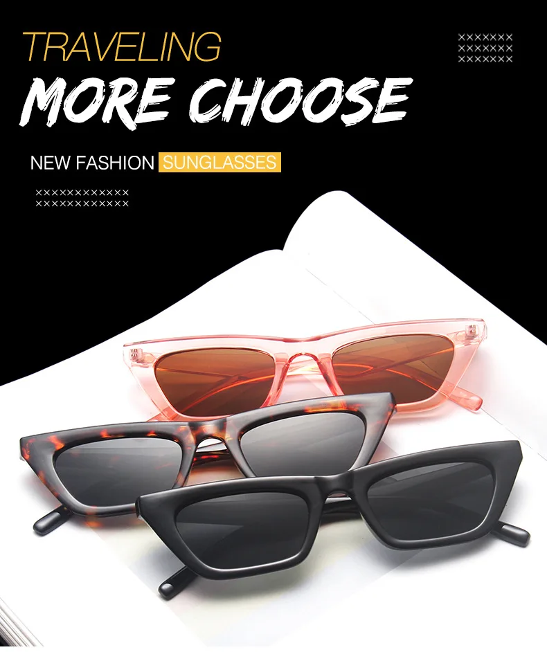 Nette Sexy Retro Cat Eye Sonnenbrille Frauen Marke Designer Kleine Rechteck Weibliche Sonnenbrille Klassische Vintage Oculos De Sol UV400 – Detail 4