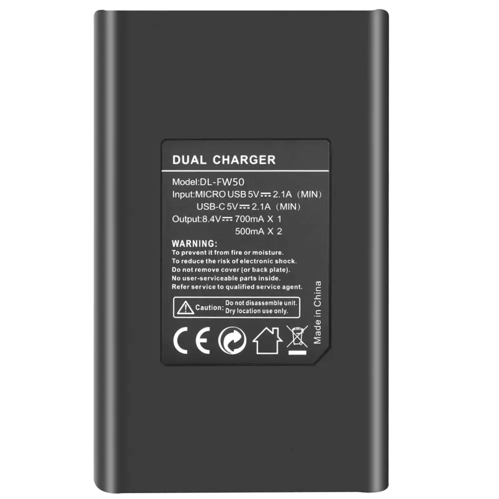 2000mah NP-FW50 NP FW50 Camera Battery + Dual LED USB Charger for Sony Alpha a6500 a6300 a7 7R a7R a7R II a7II NEX-3 a7S NEX-7