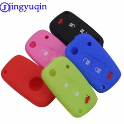 jingyuqin 3 buttons Silicone car key case cover For FIAT /Panda /Stilo /Punto /Doblo /Grande /Bravo 500 Ducato /Minibus