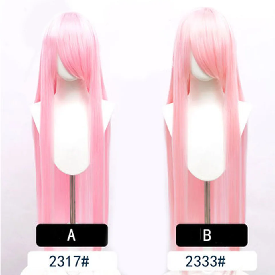 AOSI 100 cm lange gerade Cosplay-Haar-Synthetik-Perücke, Schwarz, Weiß, Rot, Rosa, Braun, Gold, Blau, Damen, hitzebeständig, Anime-Perücken – Detail 21