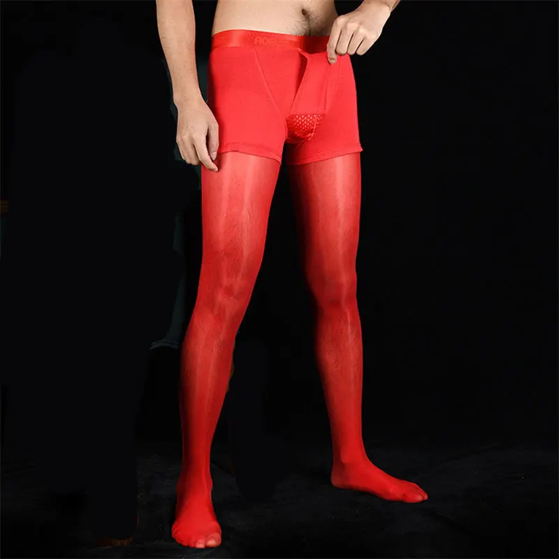 

Sexy Sissy Pantyhose Sheath Men Tights 2 In 1 Panties Stocking Oil Glossy Shiny U Convex Lingerie Medias Slip Hombre Plus Size