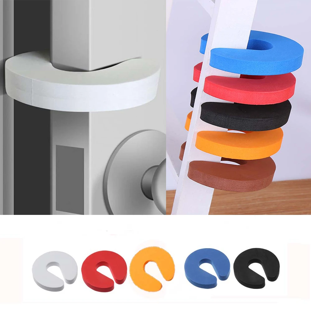 5PCS EVA C Shape Security Cabinet Locks Door Clip Baby Safety Locks Children Protection Kids Finger Safe Foam Door Stopper