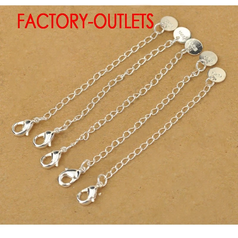 40 PCS A Lot Genuine 925 Sterling Silver Fashion Jewelry Extension Chains For Necklace/Bracelet DIY Jewelry Accessory Findings