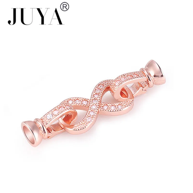 JUYA Jewelry Findings Accessories Cubic Zirconia Fastener Clasps Supplies DIY Connectors For Bracelets Necklaces Jewelry Making