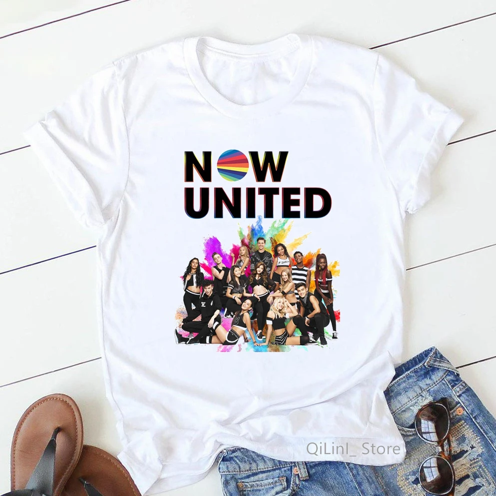 Watercolor Now United Group Tshirt Femme Fashion Graphic Tees Women Hip Hop T Shirt Summer Rock Shirt 00s K-Pop Tumblr Clothes