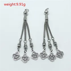 2pcs Turkish national emblem starmoon rosary pendant metal tassel for jewelry making DIY prayer bracelet necklace accessories