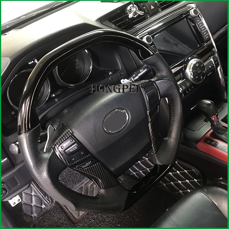 ABS steering wheel trim decorative Control Button frame sequins sticker accessories cover for Toyota MarkX Mark X 2010-2017