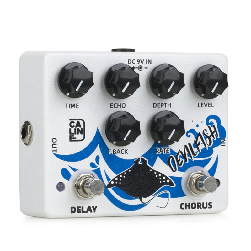 Caline DCP-03 DEVILFISH Chorus & Delay 2-in-1 Guitar Effect Pedal True Bypass Electric Guitar Parts & Accessories