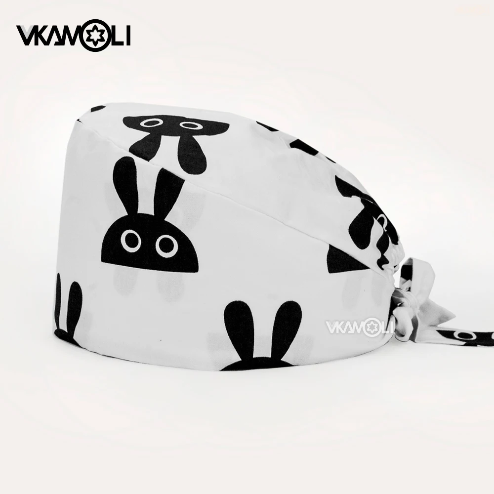 Panda printing scrubs hat man and womens Scrubs Caps Pet Grooming Agency nursing Work hat Breathable Lab nurse accessories